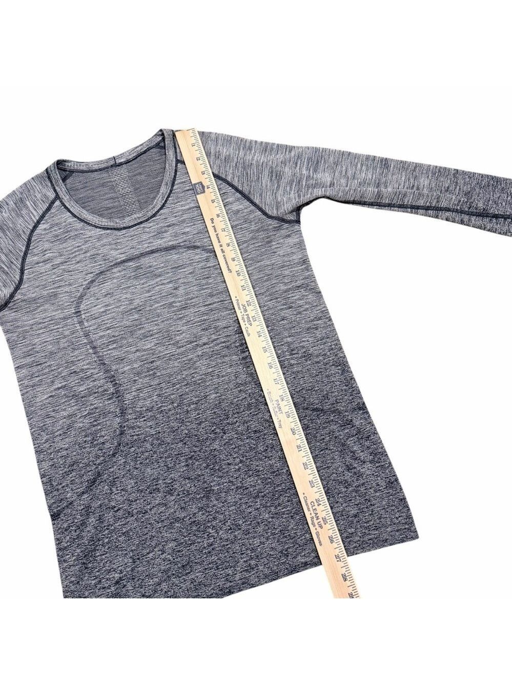 Lululemon Swiftly Tech Long Sleeve Crew Grey Ombre Size 12 - Picture 8 of 8